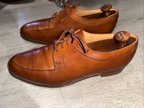 Polo Ralph Lauren bench made England tanned leather oxfords dress shoes 12D - Picture 2 of 12