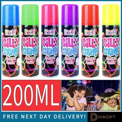 SILLY CRAZY STRING SPRAYDOSEN STREAMER LILA BLAU GRÜN GELB PINK ROT 200ML