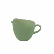 Jadeite Green Glass Jane Ray Ribbed Fire King Oven Ware Creamer RETRO FARMHOUSE