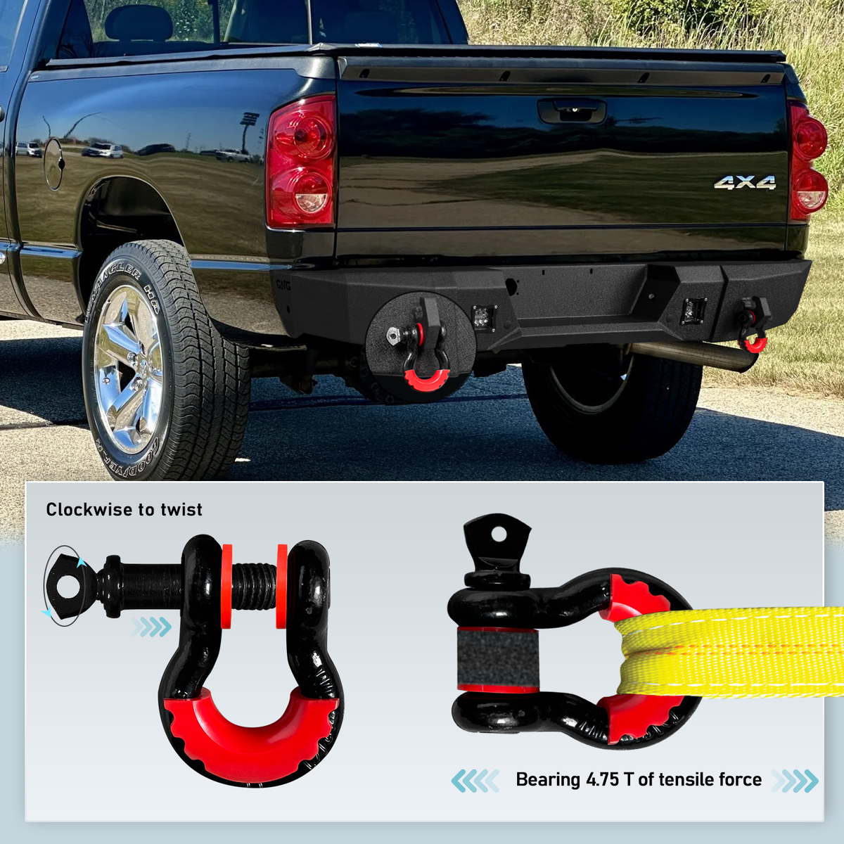 VIJAY Rear Bumper For 2003-2009 Dodge Ram 2500/ 3500 & 2002-2008