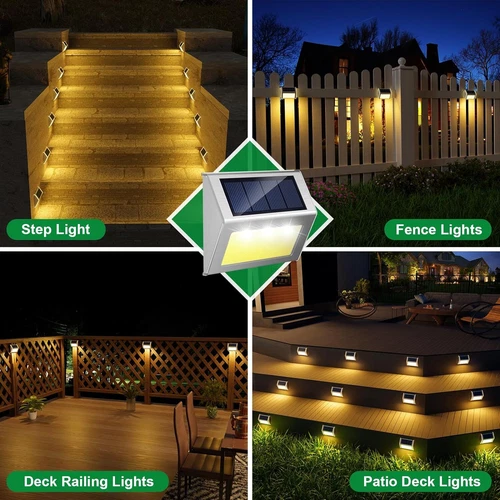 4 PACK Solar Stairs Lights Outdoor Garden Pathway Wall Fence Deck Step Lamp - Picture 11 of 15
