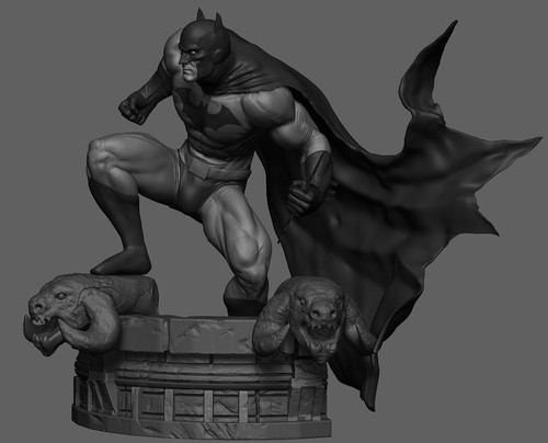 Batman DC COMICS Statue Kit modello resina 3D! UNPAINTED - Foto 2 di 4