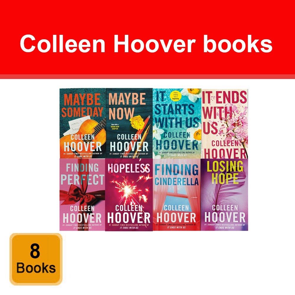 Colleen Hoover Collection 8 Books Set It Ends With Us, Hopeless, Maybe Someday