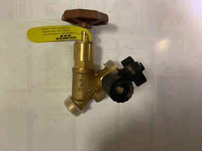 KEMPER ''WESER'' FREISTROMVENTIL DN15 x 3/4'' AG SCHRÄGSITZVENTIL, ABSPERRVENTIL