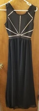 Wow Couture Black Bodycon Maxi  Dress Cut Out Sexy Back Size Medium Flowy 
