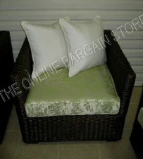 Frontgate Cassara Sunbrella Chair Ottoman Bottom CUSHION 25x27 Canterbury Green