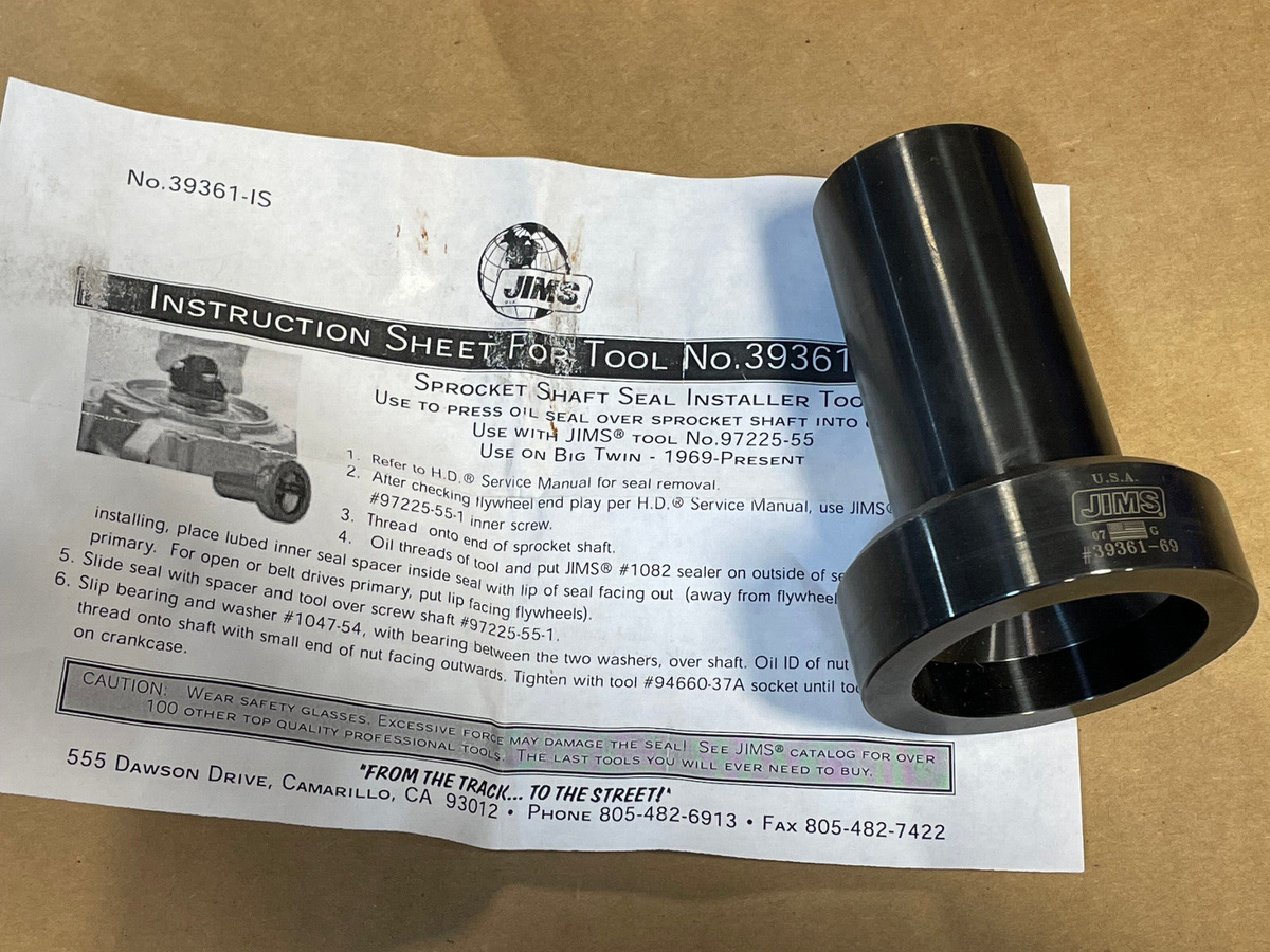 Jims 39361-69 Sprocket Shaft Seal Installation Tool Harley Big Dog
