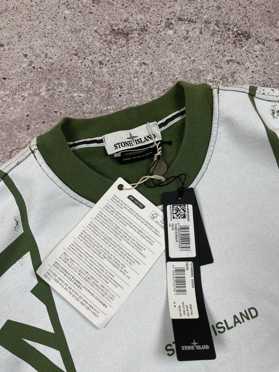 STONE ISLAND SWEATSHIRT 'MOSAIC FIVE' PRINT GREEN/WHITE | eBay STONE ISLAND SWEATSHIRT 'MOSAIC FIVE' PRINT GREEN/WHITE | eBay