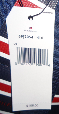 Tommy Hilfiger Red White Blue Striped Backpack Shoulder Bag 