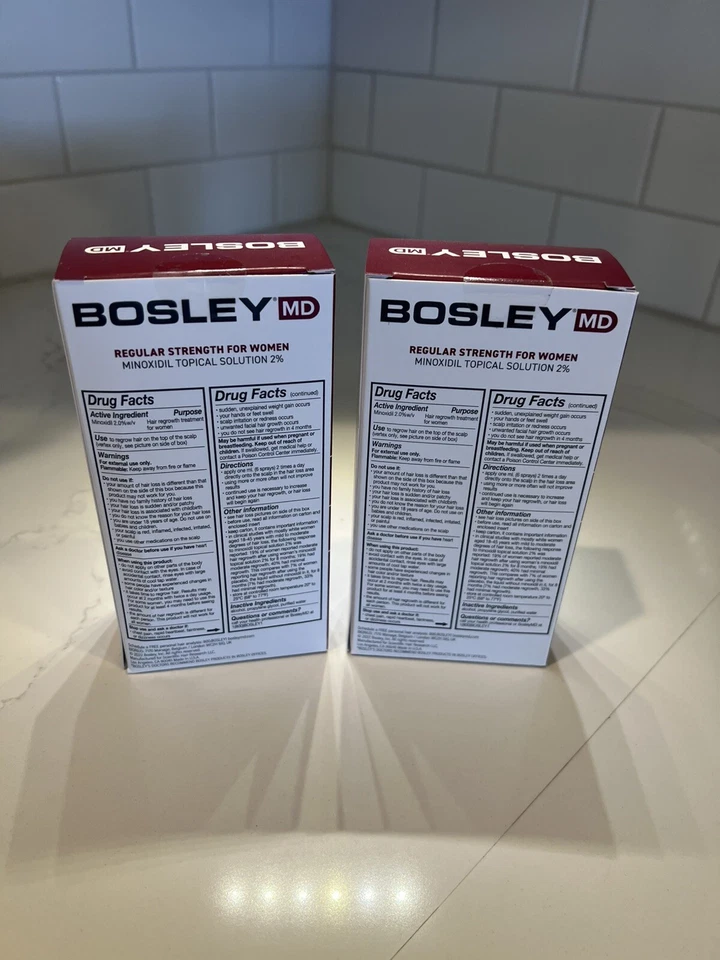 LOTE de 2- Bosley MD para tratamento de crescimento de cabelo feminino 2 oz cada, data de compra 24/03 - Imagem 2 de 4