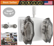 RV Shower Faucet Valve Diverter with Smoked Acrylic Knobs, White, Camper Trailer