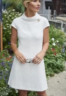 New Harper Rose Stand Collar A-Line Dress ivory size 16 | eBay