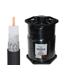 Perfect Vision RG6 Coax, Single Solid Copper, Black 1000FT EnviroReel Cable