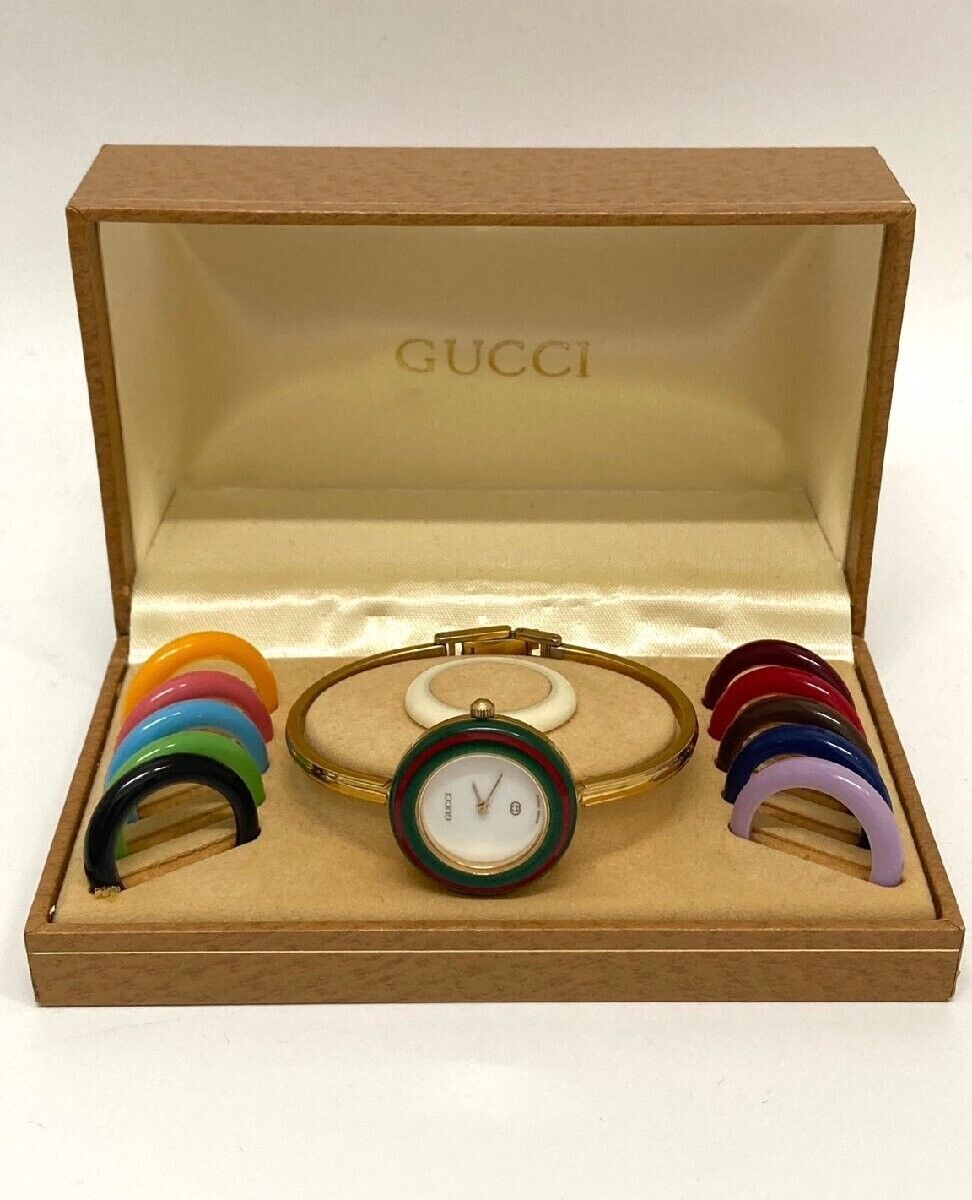 Gucci Change Bezel 1100-L Gold Plated QZ 12 Change Bezel Gucci Change Bezel 1100-L Gold Plated QZ 12 Change Bezel