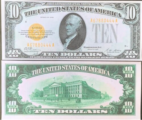Reproduction Set 1928 Gold Certificates $10-$10,000 Notes USA Read Description!! - Picture 11 of 14