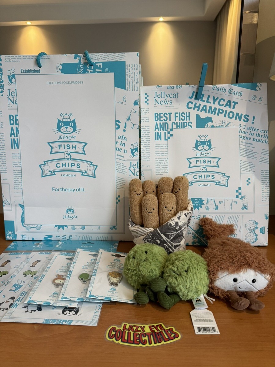 Jellycat Fish and Chips Set + Extras London Exclusive Selfridges 