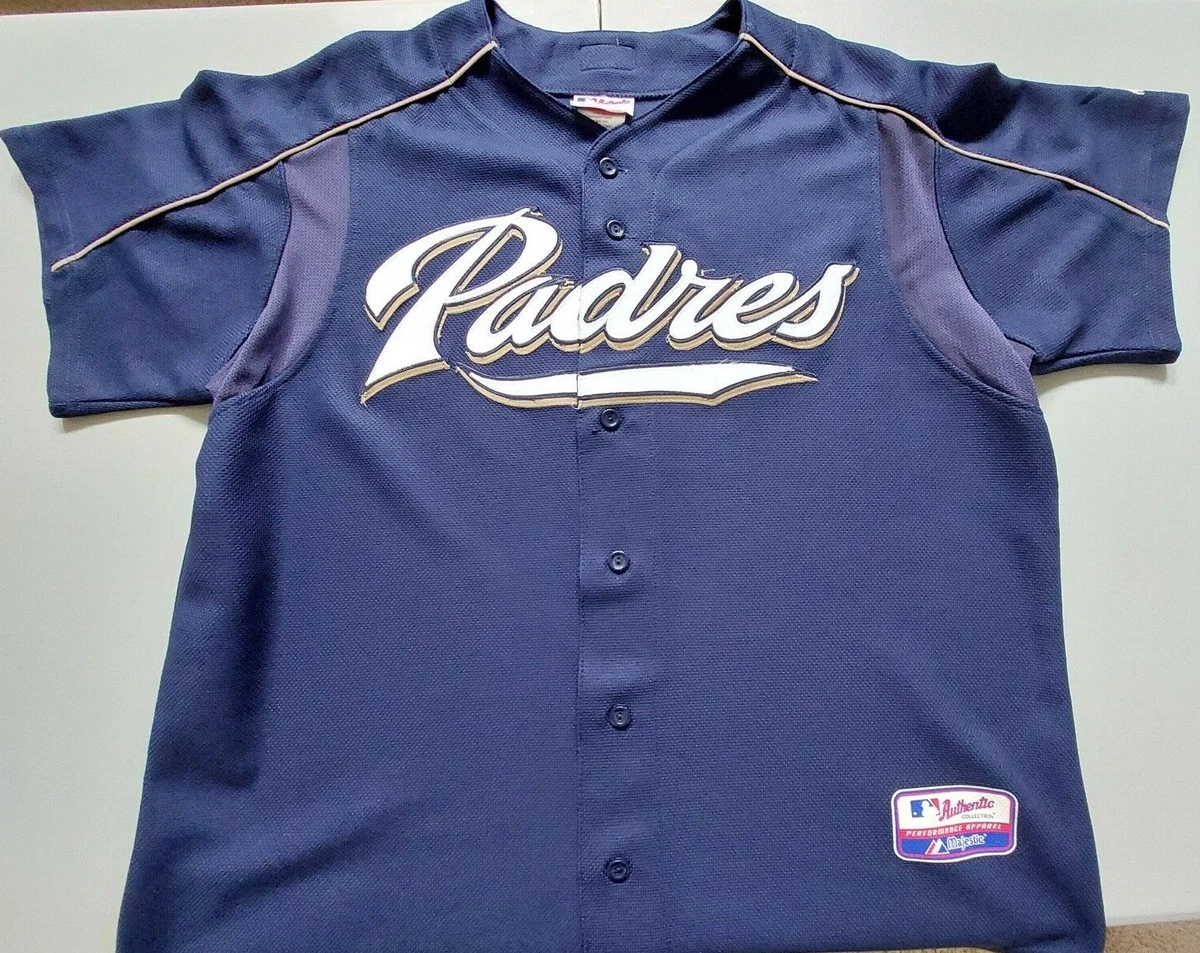 SAN DIEGO PADRES MAJESTIC AUTHENTIC BLUE BATTING PRACTICE BP JERSEY SIZE XL