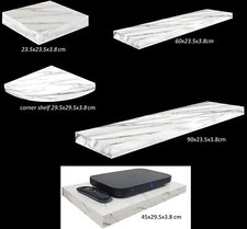 Scaffale Galleggiante Effetto Marmo Bianco Scaffale Espositore Libreria Lucido Cubo