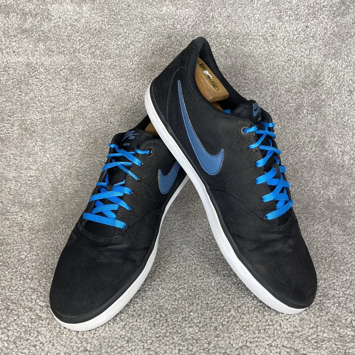 Nike SB Check Solar Canvas Black Blue Skateboard Shoes Men&#039;s Size 13 | eBay