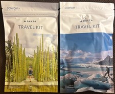 Sealed Delta Airlines Comfort+ Amenity Kit.  Themed Oaxaca & Vatnajokull Glacier