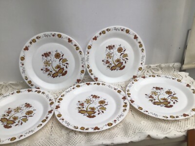 Vintage Arcopal Milchglas Braun Zwiebel Design Essteller 10 cm breit x 5
