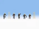 NOCH 36021 Scale N Firefighters (With Black Protective Suits) Pcs. 5
