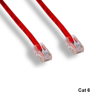 Kentek Red 5' UTP Cat6 No-Boot Ethernet Patch Cord 24AWG 550MHz Router Network