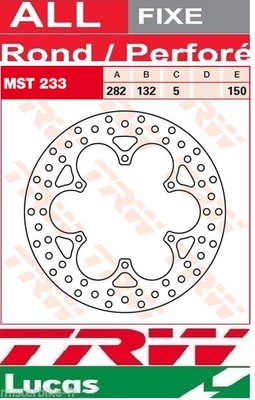 Disque De Frein Avant TRW Lucas MSW 246 Pour Yamaha MT-03 660 (RM02) 2009 - Pièce Neuve, Garantie 2 Ans