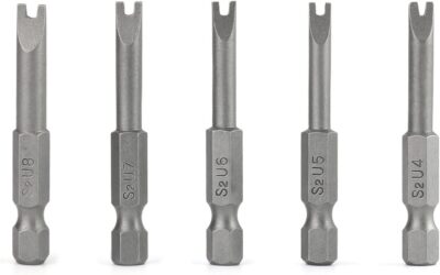 QWORK  Schraubendreher Bits U Typ Sicherheitsbits 1/4'' Sechskantschaft 50Mm Lang