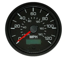 GPS Speedometer, 3-3/8"/86mm,120 MPH,LED light,black/black,001-SP-BB/GPS