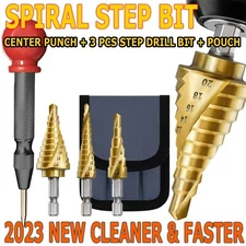 3PCS HSS High Speed Steel Cobalt Titanium Step Drill Bit Multiple Hole 20mm~3mm