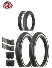 ​ALTALINE Bicycle FAT/CHOPPER Tire 20"x3.00" Black or Black/White SLICK RIDE 6PC