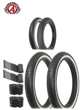 ​ALTALINE Bicycle FAT/CHOPPER Tire 20"x3.00" Black or Black/White SLICK RIDE 6PC