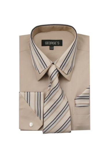 Men's fashion dress shirt 60% Cotton 40% Polyester Collar Match Tie Design A 611 - Picture 7 of 14