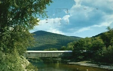 Postcard VT West River Vermont Old Scott Bridge 1959 Chrome Vintage PC b1303