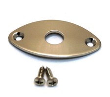 Black Nickel Finish "Football" Jack Plate for Electric Guitar  Bass EFJP-BN