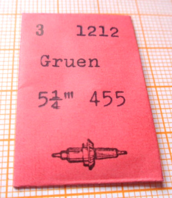 Vintage Watch Part 1 Unruhwelle für Gruen  5 !/4´´´ 455 DCN 1212