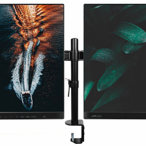 Dual HD LED Screen Desk Mount Monitor Stand 2 Arm Display Bracket LCD TV Holder - Picture 2 of 10