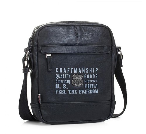 Bolso bandolera hombre marrón o negro bolsos marca Route 66 de piel  sintetica | eBay
