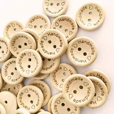 100 pcs Wooden Handmade Buttons, Crafts Assorted Buttons Wooden Sewing Buttons