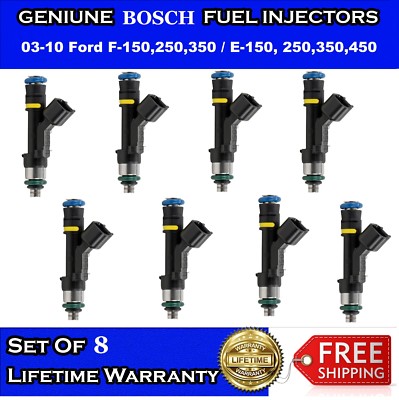 8x OEM BOSCH Fuel Injectors for 03-10 Ford F-150,250,350 / E-150