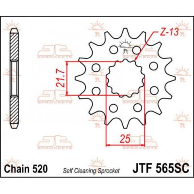 JTF565.13SC STAHLRITZEL JT KAWASAKI KX 250 2007- Schritt 520 - 13 Zähne