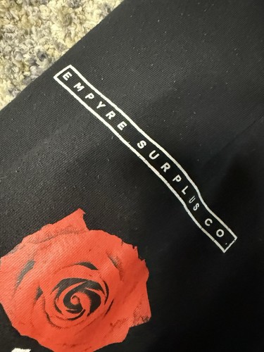 Empyre Vertirose Black Jogger Sweatpants Red Roses Size Medium - Picture 5 of 10