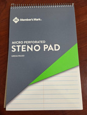 1 Member's Mark 6 x 9 6"x9" Micro Perforated Steno Pad 80 Sheets Gregg Ruled NEW