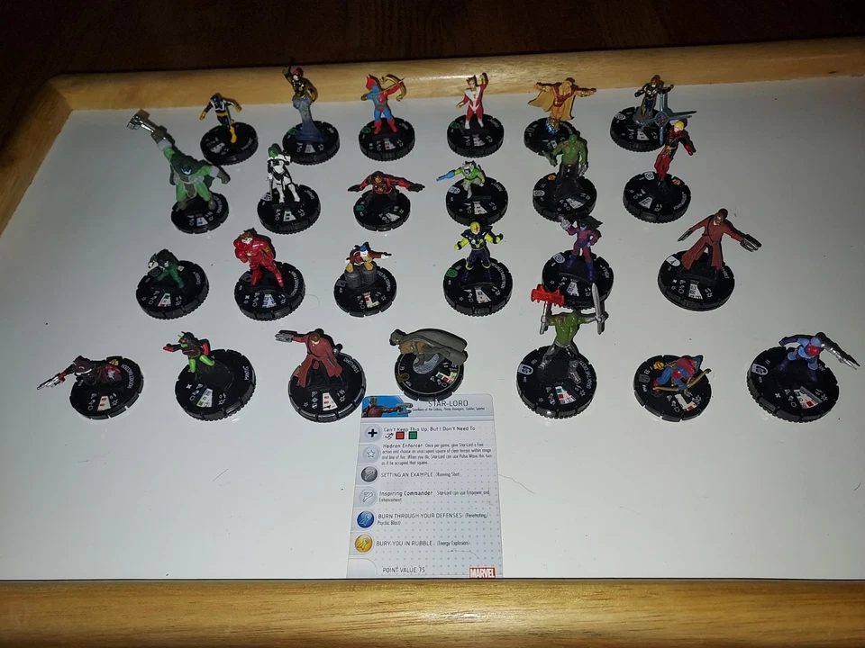 Figuras de juguete Marvel Guardianes de la Galaxia Heroclix Rocket Drax Starlord Gamora Foto 2 de 4