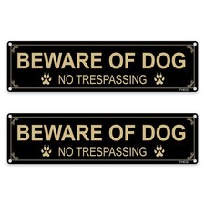 2-Pack Beware of Dog - No Trespassing Sign, 12x3 Inch Rust Free .040 Aluminum