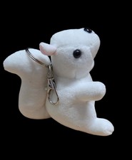 Key Chain/Clip - Stuffed White Squirrel