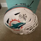 De'Von Achane Miami Dolphins Football Helmet Signed Autograph BAS speedflex