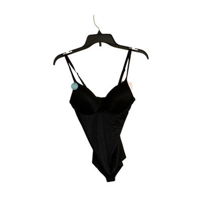 Assets by Spanx Firm Shaping Low-Back Bodysuit Padded Cups Black Size S