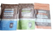 3 Pack MIX 360 Nutrition Full Spectrum Mushroom Coffee SHROOMOLOGY 5 Oz. Each